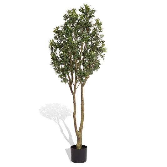 Artificial Orange Jasmine Tree (Murraya Paniculata) - 1PC Realistic Potted Faux Plant for Indoor & Outdoor Decor