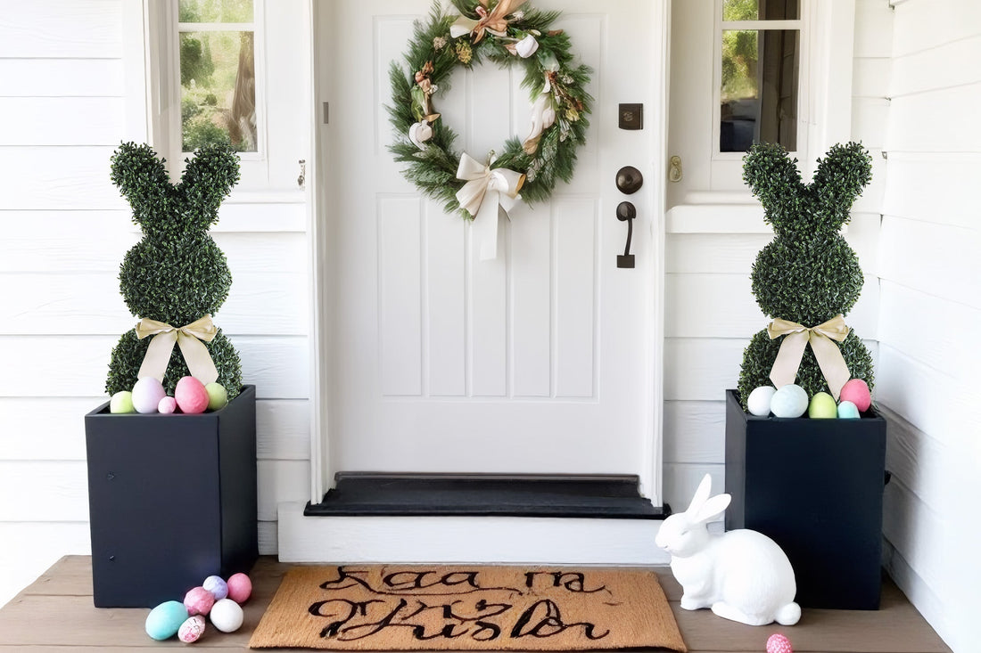 Easter Home Decor with Adorable Bunny-Shaped Faux Trees