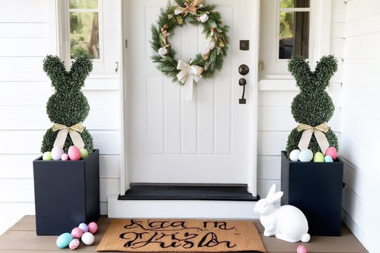 Easter Home Decor with Adorable Bunny-Shaped Faux Trees
