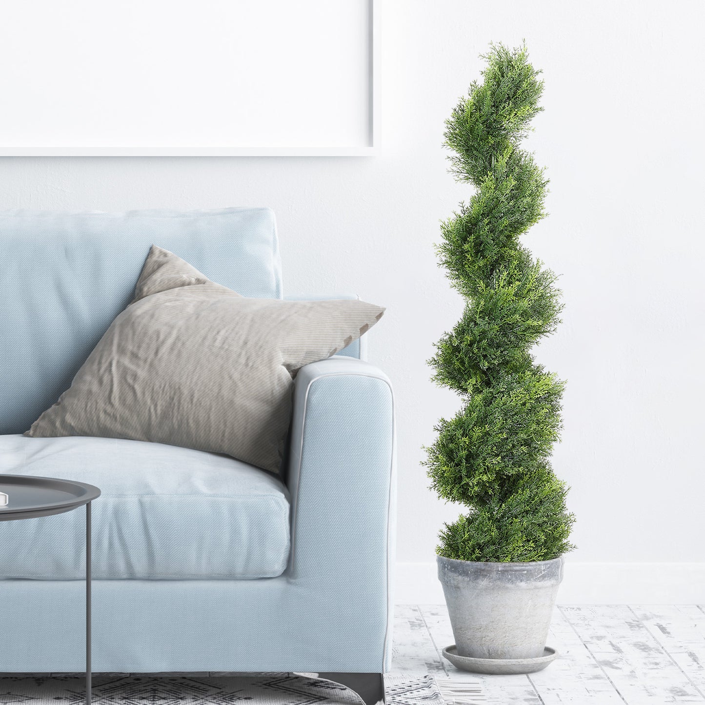 poetree 3/4/5ft Artificial Cedar Cypress Spiral Topiary Trees，Indoor Outdoor Decor 2 Pack