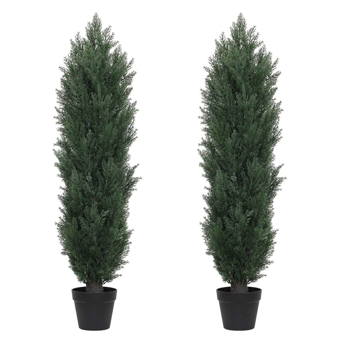 poetree 3/4/5/6ft Faux Cedar Plant in Pot,Artificial Topiary Cone Tree UV Resistant in Pot