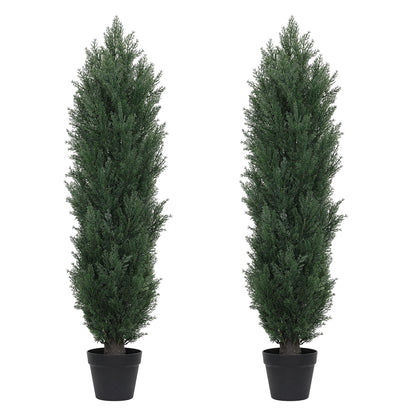 THE BLOOM TIMES 3/4/5/6ft Faux Cedar Plant in Pot,Artificial Topiary Cone Tree UV Resistant in Pot