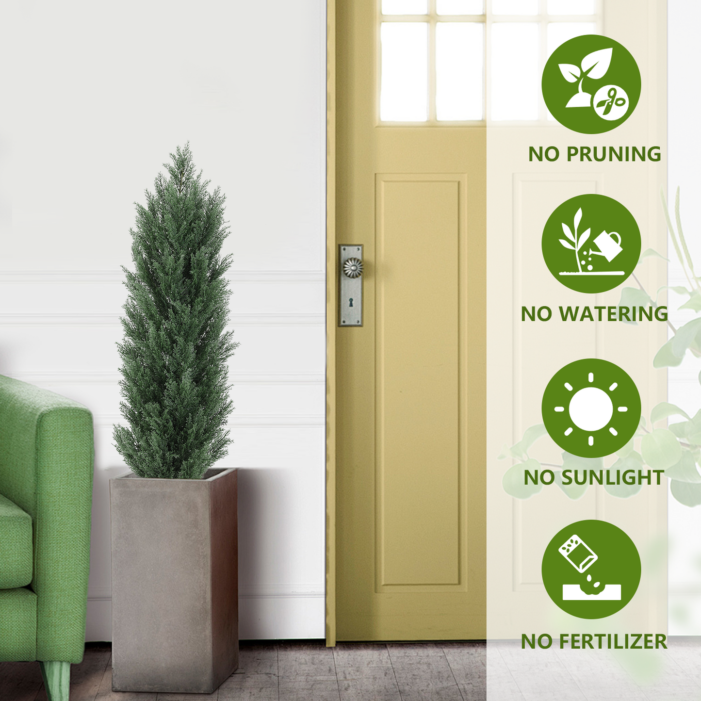 poetree 3/4/5/6 ft Faux Cedar Plant in Pot,Artificial Cedar Topiary Tree for Home decor