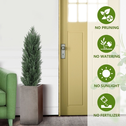 THE BLOOM TIMES 3/4/5/6 ft Faux Cedar Plant in Pot,Artificial Cedar Topiary Tree for Home decor
