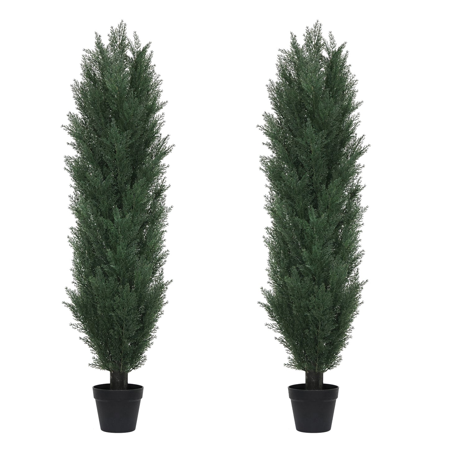 poetree 3/4/5/6ft Faux Cedar Plant in Pot,Artificial Topiary Cone Tree UV Resistant in Pot