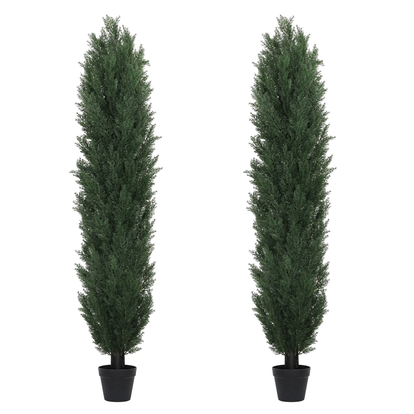 poetree 3/4/5/6ft Faux Cedar Plant in Pot,Artificial Topiary Cone Tree UV Resistant in Pot