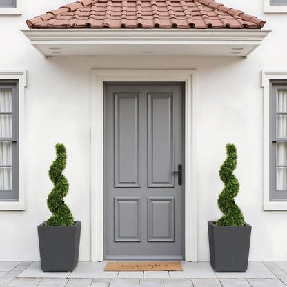 THE BLOOM TIMES 3 ft. Artificial Boxwood Outdoor Topiary Spiral Tree Potted Plants.