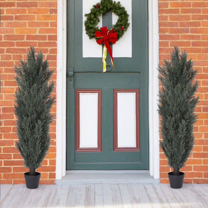 THE BLOOM TIMES 3/4/5/6 ft Faux Cedar Plant in Pot,Artificial Cedar Topiary Tree for Home decor