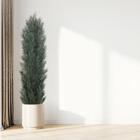 THE BLOOM TIMES 3/4/5/6 ft Faux Cedar Plant in Pot,Artificial Cedar Topiary Tree for Home decor