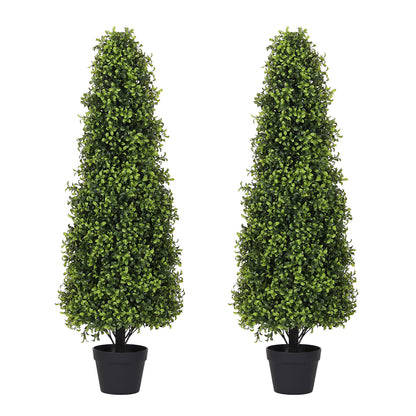 THE BLOOM TIMES 2.5/3/4 ft Artificial Topiary Boxwood Tree, Faux Shrub in Pot for Indoor/Outdoor,Home Decor