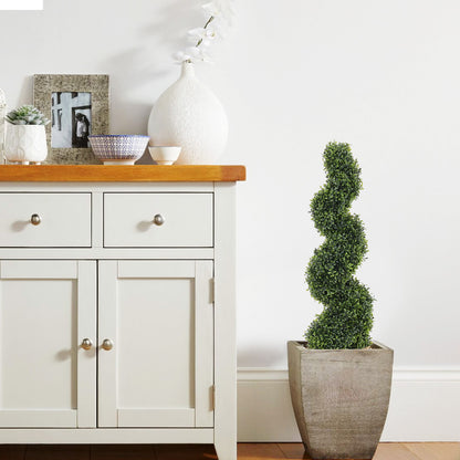 THE BLOOM TIMES 3/4/5ft Artificial Boxwood Spiral Topiary Trees – UV-Resistant Evergreen Faux Plants for Indoor & Outdoor Decor