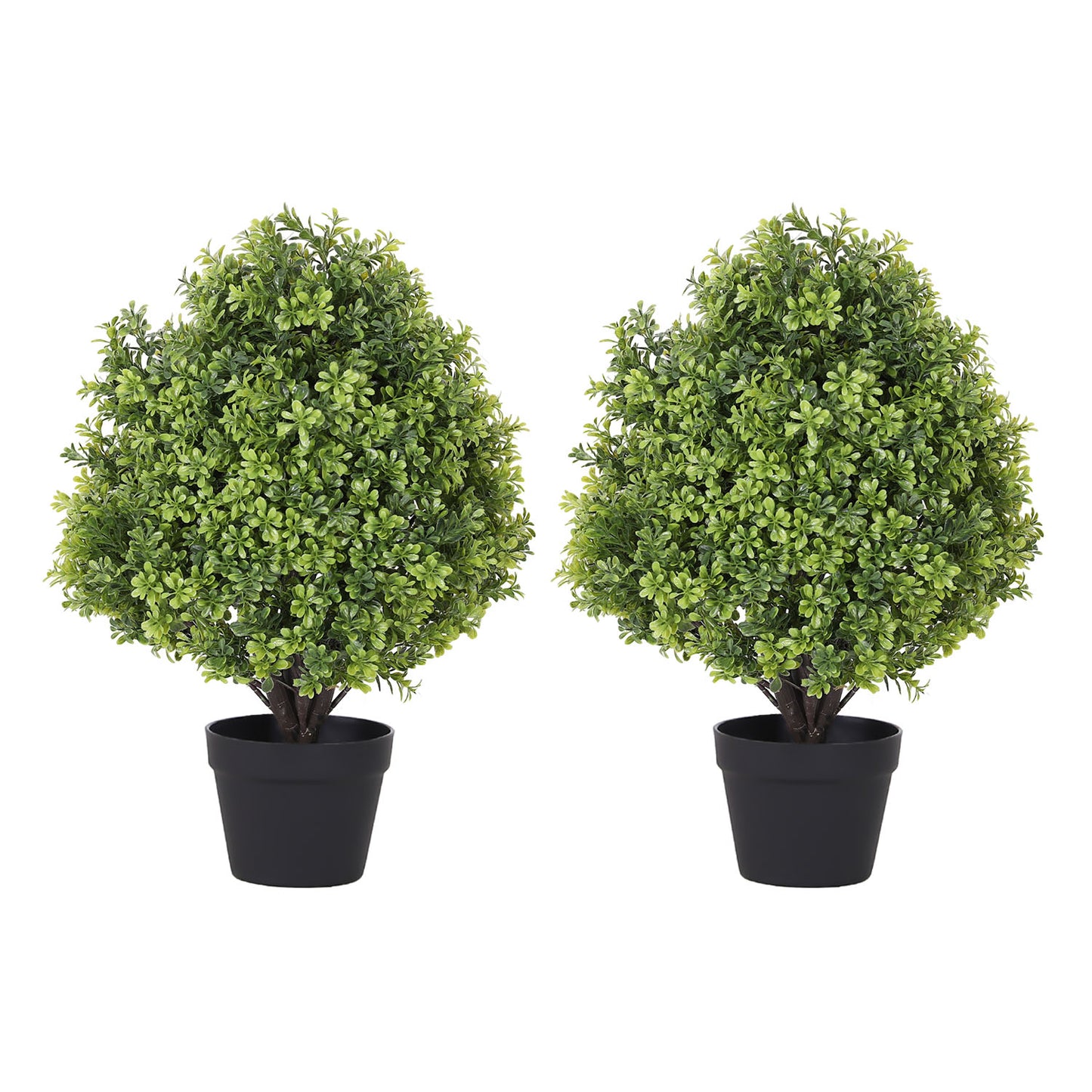 poetree 2 ft Faux Boxwood Topiary in Pot,Artificial Topiary Boxwood Tree for Indoor or Outdoor