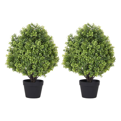 THE BLOOM TIMES 2 ft Faux Boxwood Topiary in Pot,Artificial Topiary Boxwood Tree for Indoor or Outdoor