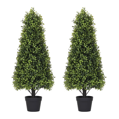THE BLOOM TIMES 2.5/3/4 ft Artificial Topiary Boxwood Tree, Faux Shrub in Pot for Indoor/Outdoor,Home Decor