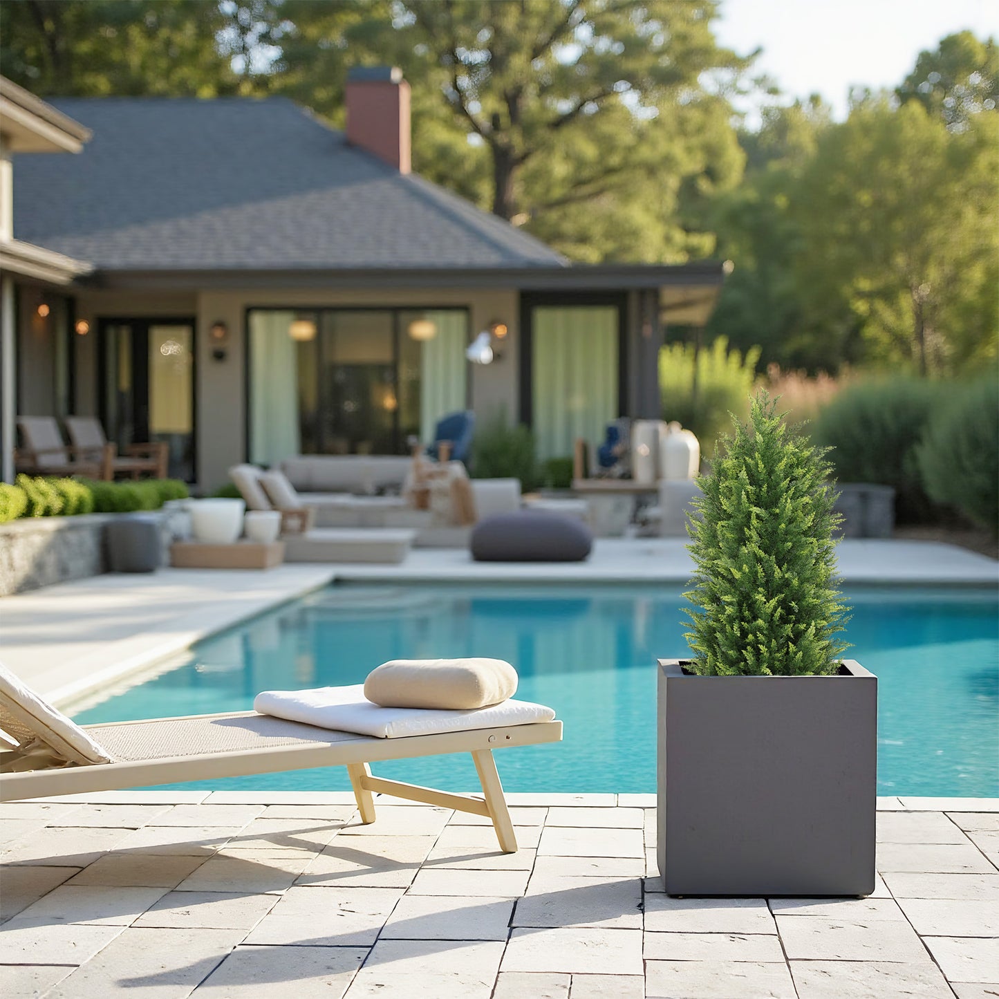 poetree 3/4/5/6 ft.Artificial Cedar Topiary Trees in Pots,Faux Greenery for Outdoor and Indoor
