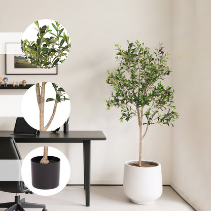THE BLOOM TIMES Artificial Olive Tree in Pot – Realistic Faux Plants Olive Tree Indoor Decor