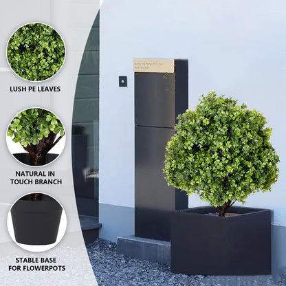 THE BLOOM TIMES 2ft Artificial Boxwood Topiary Ball,Faux Tree in Pot,2 Pack,for Indoor/Outdoor
