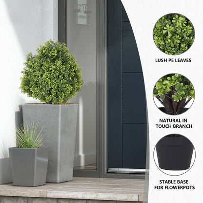 THE BLOOM TIMES 2 ft Faux Boxwood Topiary in Pot,Artificial Topiary Boxwood Tree for Indoor or Outdoor
