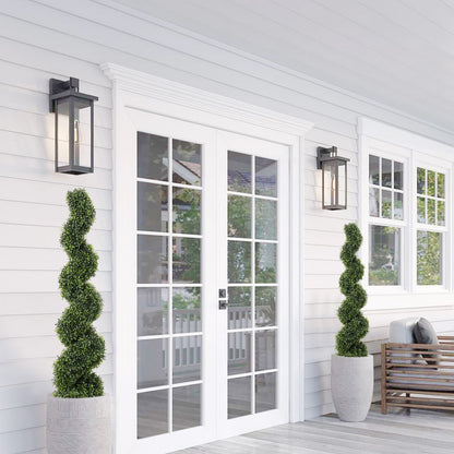 THE BLOOM TIMES 3/4/5ft Artificial Boxwood Spiral Topiary Trees – UV-Resistant Evergreen Faux Plants for Indoor & Outdoor Decor