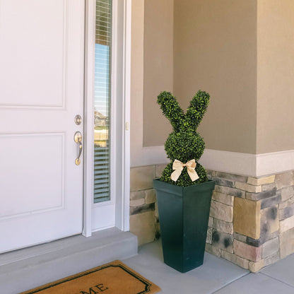 THE BLOOM TIMES 36'' Artificial Bunny Topiary Tree in Pot,Faux Rabbit Boxwood for Indoor/Outdoor Spring & Easter Decor, Set of 2