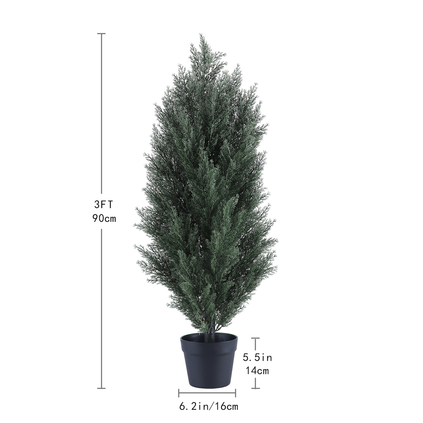poetree 3/4/5/6 ft Faux Cedar Plant in Pot,Artificial Cedar Topiary Tree for Home decor
