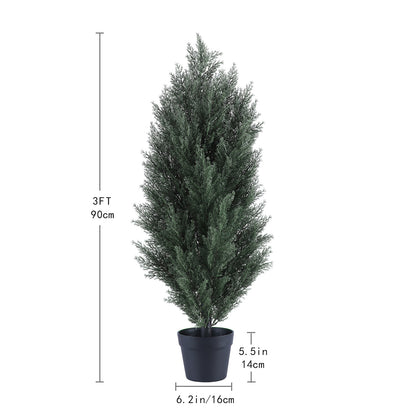 THE BLOOM TIMES 3/4/5/6 ft Faux Cedar Plant in Pot,Artificial Cedar Topiary Tree for Home decor