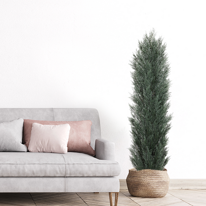 THE BLOOM TIMES 3/4/5/6 ft Faux Cedar Plant in Pot,Artificial Cedar Topiary Tree for Home decor