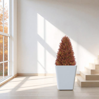 THE BLOOM TIMES 2 Pack 2.5ft Artificial Cedar Topiary Tree in Pot Fall decor Fake Plants Indoor/Outdoor for Decor