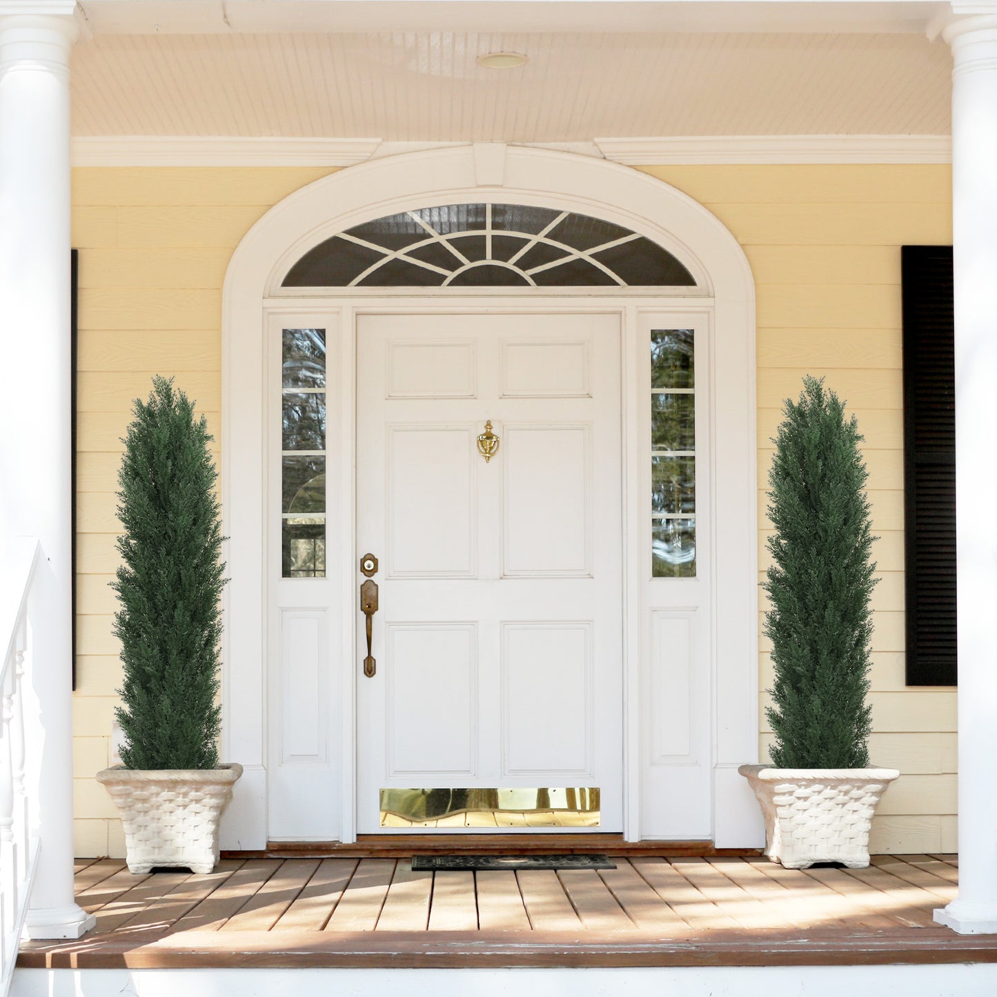 poetree 3/4/5/6ft Faux Cedar Plant in Pot,Artificial Topiary Cone Tree UV Resistant in Pot