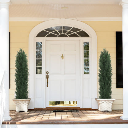 THE BLOOM TIMES 3/4/5/6ft Faux Cedar Plant in Pot,Artificial Topiary Cone Tree UV Resistant in Pot