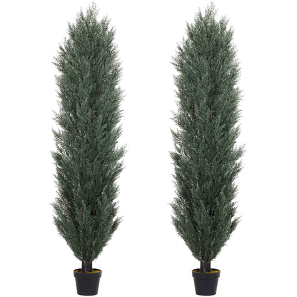 THE BLOOM TIMES 3/4/5/6 ft Faux Cedar Plant in Pot,Artificial Cedar Topiary Tree for Home decor