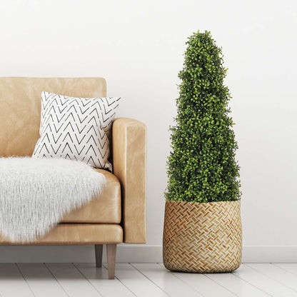 THE BLOOM TIMES 2.5/3/4 ft Artificial Topiary Boxwood Tree, Faux Shrub in Pot for Indoor/Outdoor,Home Decor