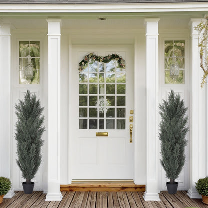 THE BLOOM TIMES 3/4/5/6 ft Faux Cedar Plant in Pot,Artificial Cedar Topiary Tree for Home decor