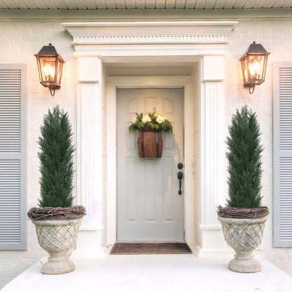 THE BLOOM TIMES 3/4/5/6ft Faux Cedar Plant in Pot,Artificial Topiary Cone Tree UV Resistant in Pot