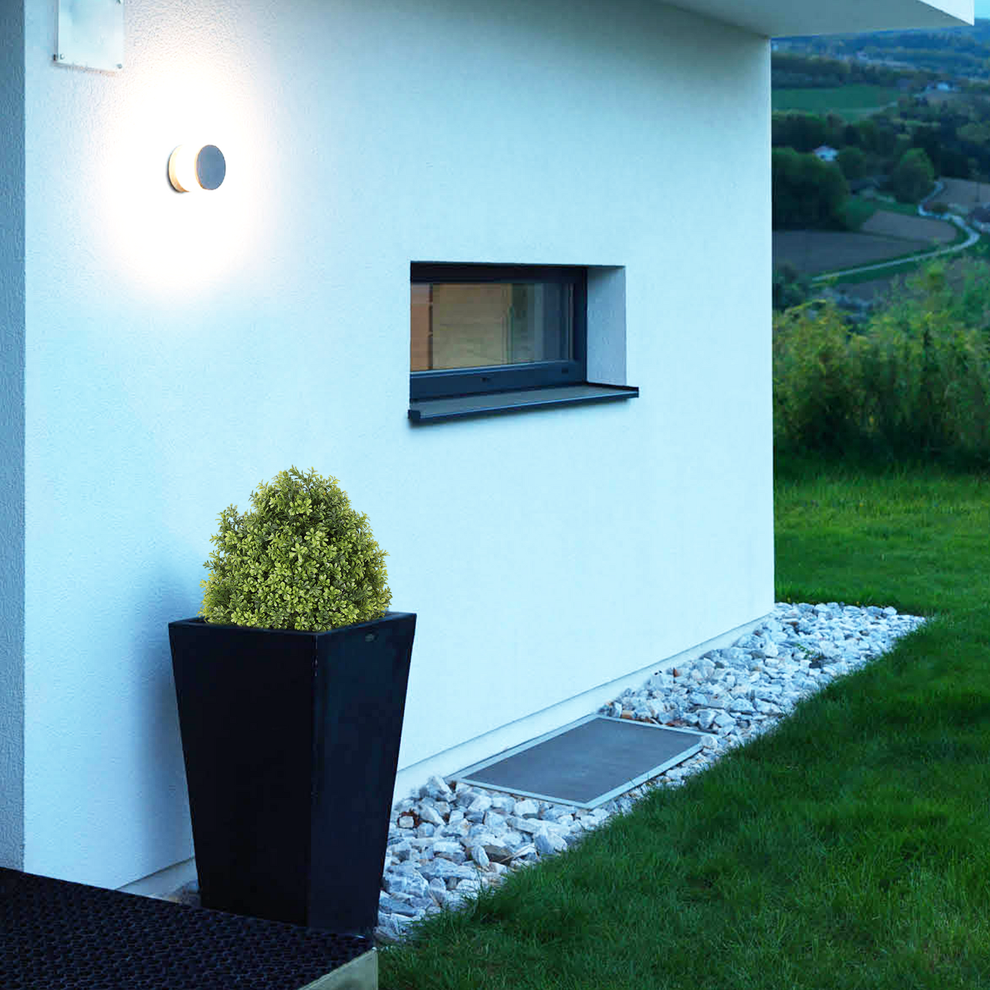 poetree 2 ft Faux Boxwood Topiary in Pot,Artificial Topiary Boxwood Tree for Indoor or Outdoor