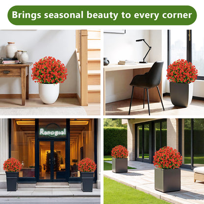 THE BLOOM TIMES poetree 24" Artificial Morning Glory Plant in Black Pot – Faux Potted Petunia Flower for Spring Home Décor, Indoor/Outdoor Decorative Greenery