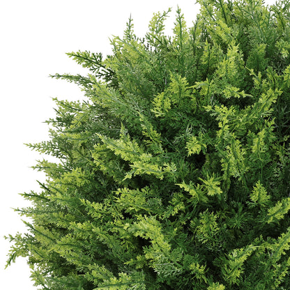 THE BLOOM TIMES 2-Pack 24" Artificial Cedar  Topiary Balls with Potted, Fake Cedar Plants Artificial Shrubs Bushes Ball Tree for Front Door Porch Garden