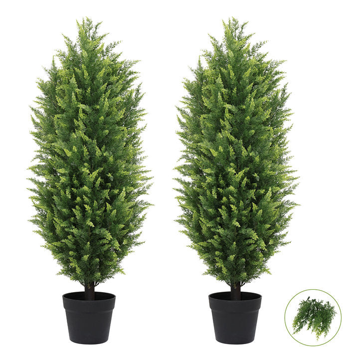 poetree 3/4/5/6 ft.Artificial Cedar Topiary Trees in Pots,Faux Greenery for Outdoor and Indoor