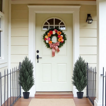 THE BLOOM TIMES 3/4/5/6 ft Faux Cedar Plant in Pot,Artificial Cedar Topiary Tree for Home decor