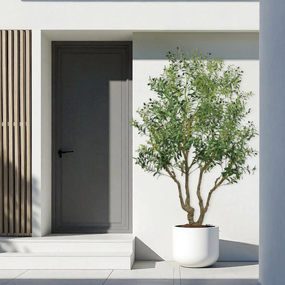 THE BLOOM TIMES 8ft Artificial Olive Tree in Pot – Large Faux Potted Olive Plant , Tall Indoor Floor Tree for Home Décor