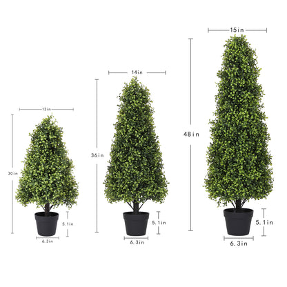 THE BLOOM TIMES 2.5/3/4 ft Artificial Topiary Boxwood Tree, Faux Shrub in Pot for Indoor/Outdoor,Home Decor