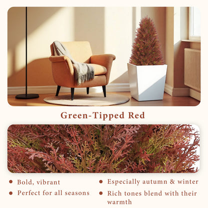 THE BLOOM TIMES 2 Pack 2.5ft Artificial Cedar Topiary Tree in Pot Fall decor Fake Plants Indoor/Outdoor for Decor