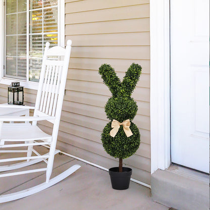 THE BLOOM TIMES 36'' Artificial Bunny Topiary Tree in Pot,Faux Rabbit Boxwood for Indoor/Outdoor Spring & Easter Decor, Set of 2