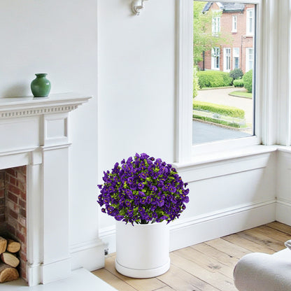 THE BLOOM TIMES poetree 24" Artificial Morning Glory Plant in Black Pot – Faux Potted Petunia Flower for Spring Home Décor, Indoor/Outdoor Decorative Greenery