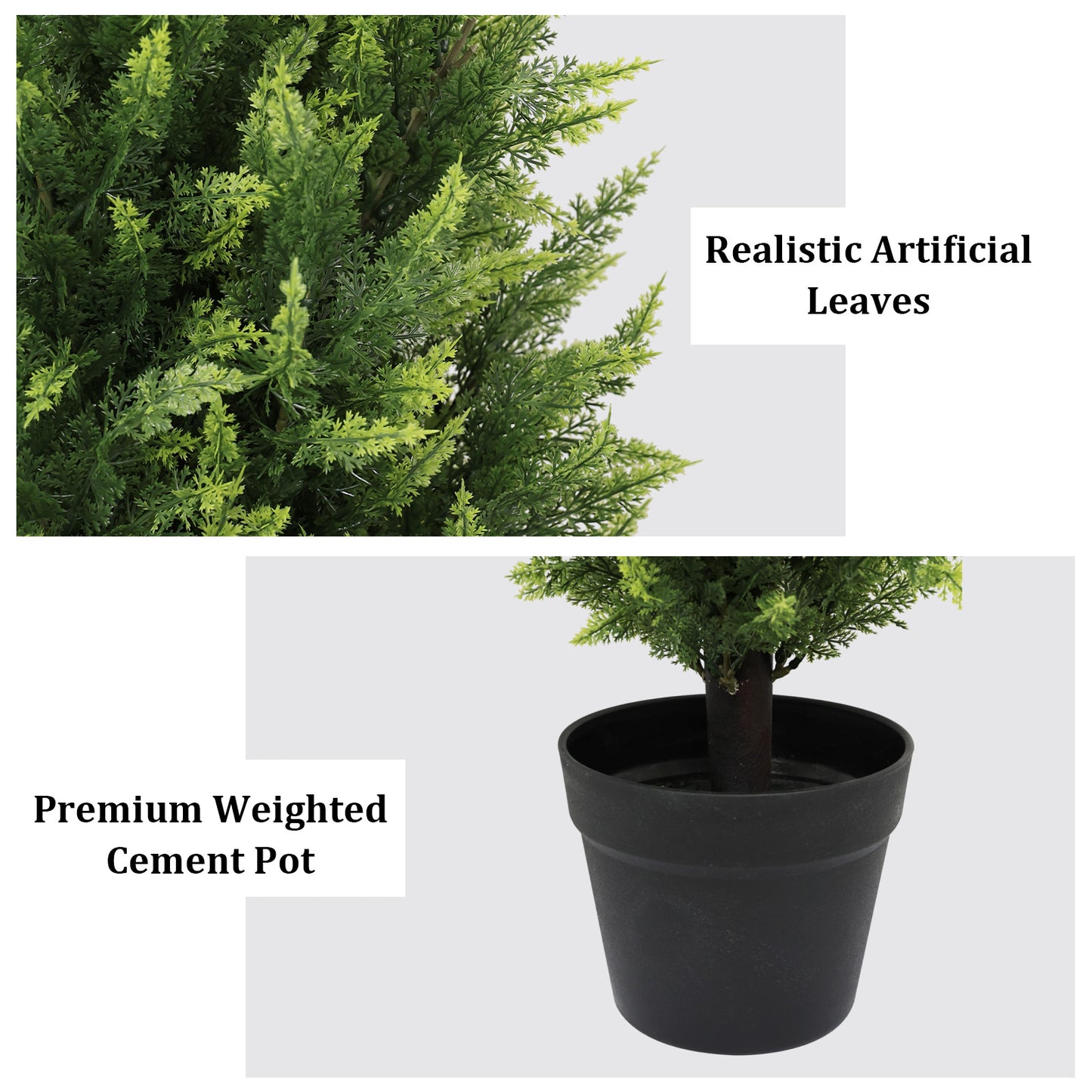 poetree 3/4/5/6 ft.Artificial Cedar Topiary Trees in Pots,Faux Greenery for Outdoor and Indoor