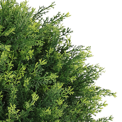 THE BLOOM TIMES 24" Artificial Boxwood/Cedar Topiary Ball Trees with Ground Stakes – Faux Shrubs for Outdoor and Indoor Home Décor, Set of 2