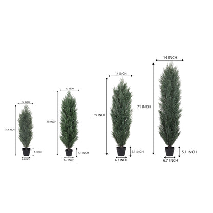THE BLOOM TIMES 3/4/5/6 ft Faux Cedar Plant in Pot,Artificial Cedar Topiary Tree for Home decor