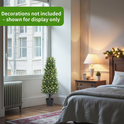 THE BLOOM TIMES 2.5 / 3 / 4 ft Artificial Cedar Topiary Tree, Faux Evergreen with Pot, Outdoor Christmas & Holiday Decor