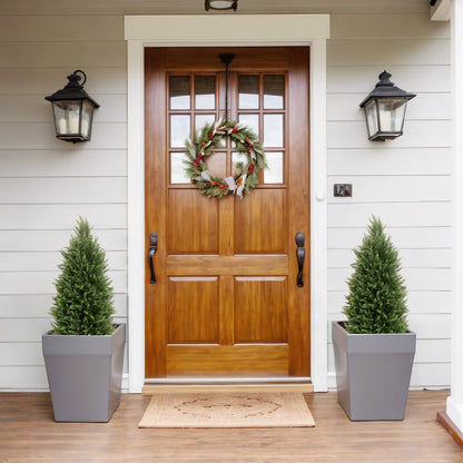 THE BLOOM TIMES 3/4 ft Artificial Topiary Tree Faux Cedar Pines Potted Tree,Decor for Indoor/Outdoor.