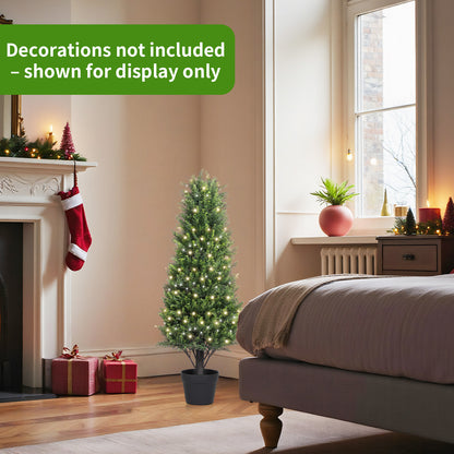 THE BLOOM TIMES 2.5 / 3 / 4 ft Artificial Cedar Topiary Tree, Faux Evergreen with Pot, Outdoor Christmas & Holiday Decor